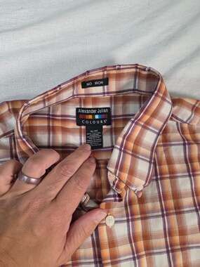 Alexander Julian No Iron Button Down Shirt XL Orange